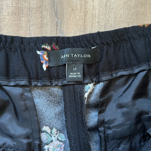 Ann Taylor The Fluid Straight Leg Floral Pants Elastic Waist Trousers Large Tall - Picture 4 of 10